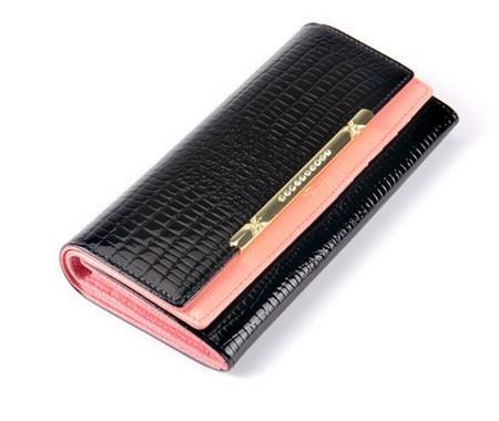 2016 new crocodile pattern leather Ms. leather wallet female long section of high-capacity double wallet