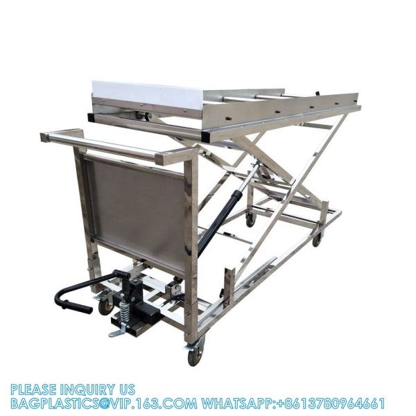 304 Stainless Steel Cadaver Trolley Lift Mortuary Morgue Hydraulic Body Lifter Coffin Accessories