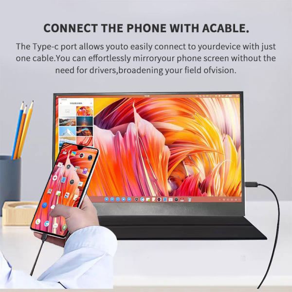 16.1 Inch Portable Computer Monitor 1920x1080 Dual Screen Portable Monitor 60Hz Refresh Rate