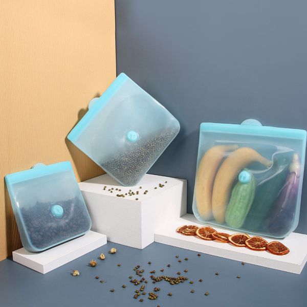 Многоразовые мешки для хранения пищи Без BPA Силиконовые сэндвичные мешки Многоразовые литровые мешки для морозильной камеры Для посудомоечной микроволновой печи