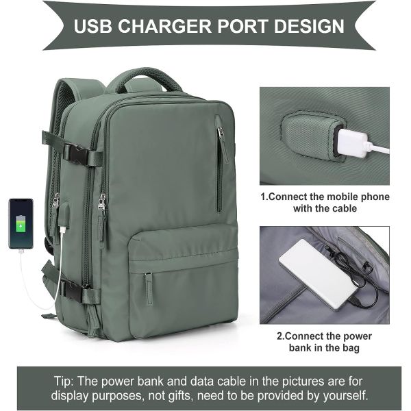 Escola de senderismo fin de semana de noche bolsa de viaje de gran capacidad color verde impermeable