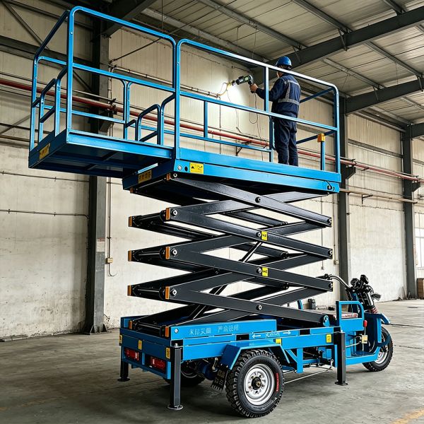 Pneumatic Rough Terrain Industrial Scissor Lift Outdoor Self Propelled 500KG 26