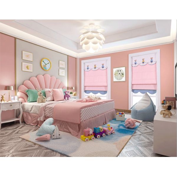 Cartoon fan shape blue pink Roman blinds track modern simple Customized for girls boys