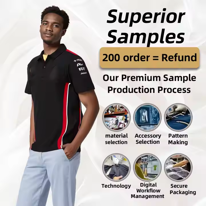 New Summer Hot Selling Oversized Multi Size Shoulder Striped Side Striped Polo Shirt F1 Racing Suit Casual Sports Poloshirt