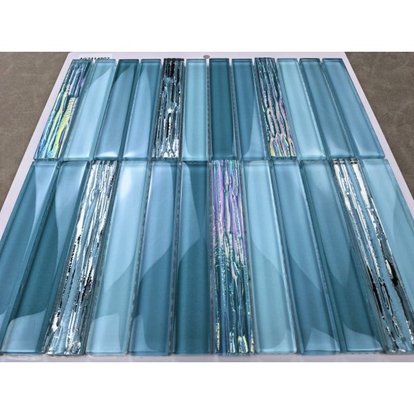 Firebrick 300x300mm Blue Glass Mosaics For Hotel And Living Room Stain-Resistance