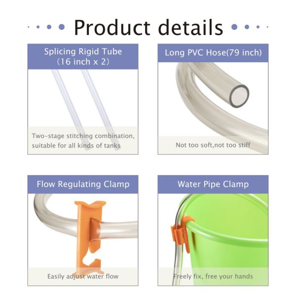 Aquarium Gravel Cleaner New Quick Water Changer with Air-Pressing Button Fish Tank Sand Cleaner Kit