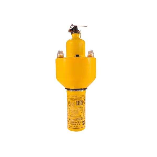 Bouée de sauvetage lumineuse à redressement automatique et signal fumigène à activation automatique