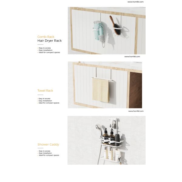 Metal Bathroom Inside Cabinet Shelf Basket Rack For Modern Household Organization