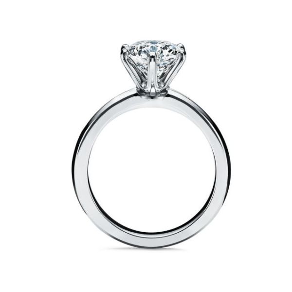 T classique à 6 branches Ringe de fiançailles Solitaire Ringe 18K Or blanc / Platine personnalisé