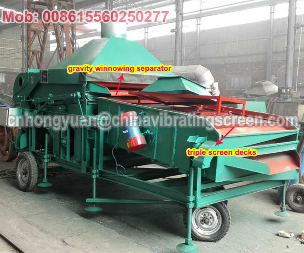 gravity screener wheat cleaning process vibration seed selector machine