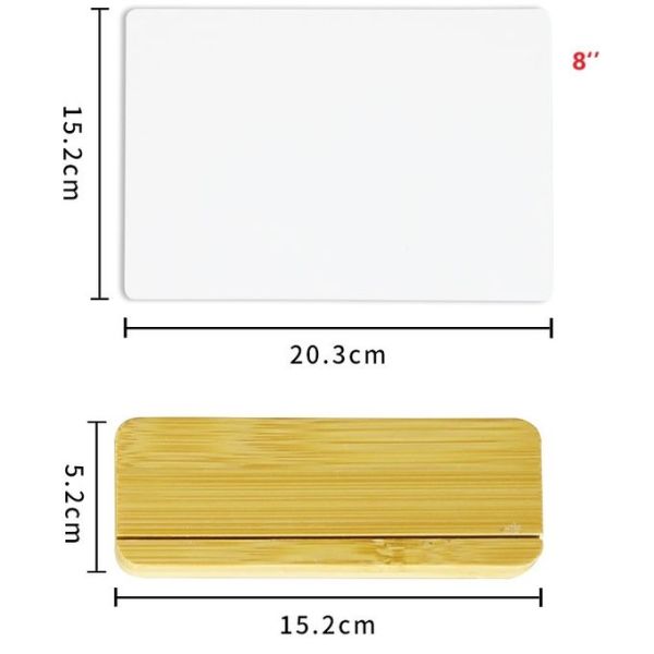 7inch 8inch Sublimation Aluminum Photo Frame Bamboo Base Blanks Custom Metal Picture Frames