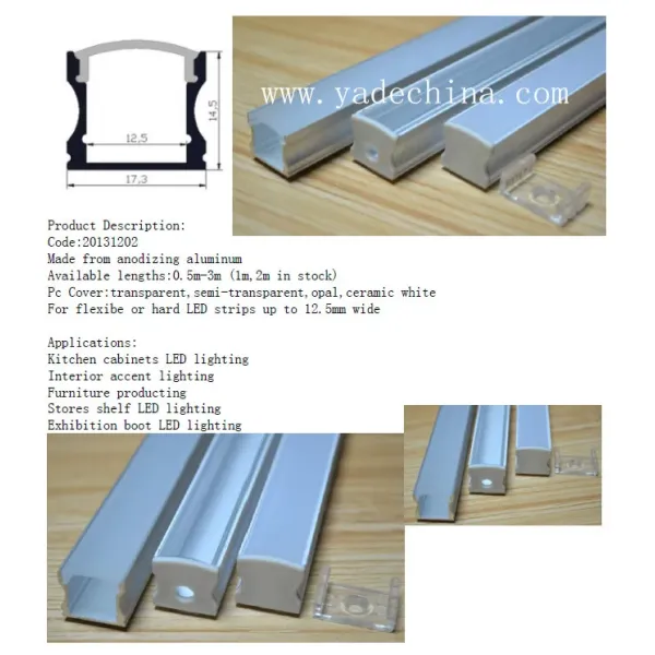 6063 T5 Aluminum Alloy LED Aluminum Profile with Customizable Length and Heat Dissipation for LED Strip Lighting