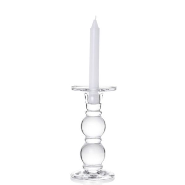 Upmarket Quality Wholesale clear tall glass candelabra candlestick holder for party