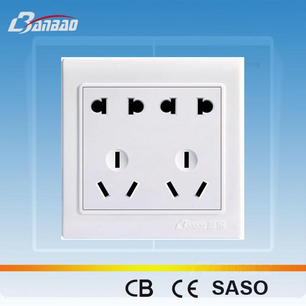 LK4017 2+2pole+3+ 3pin PC flush type asia socket