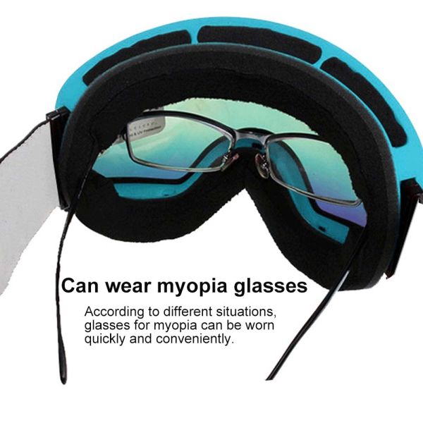 Colour Plating Snow Glasses Ski Goggles with 3 Layers Foam and Custom Color Lenses