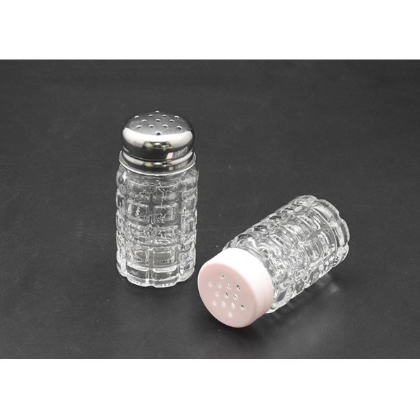 Уникальная выбитая емкость 50ml пустых стеклянных опарников круга высокая белая стеклянная для перца