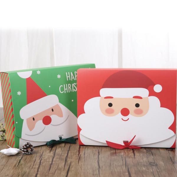 A caixa de presente festiva do Natal do ano novo imprimiu Santa Box