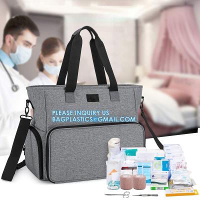 Home Health Nurse Bag Empty, Portable Medical Supplies Shoulder Bag For Hospice, Home Visit, Hospital Interns