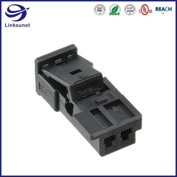 MQS 2.54mm Socket 18 - 24 AWG Black Connector For Automotive Wiring Harness
