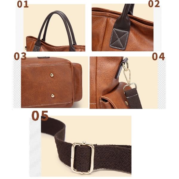 Large Single Strap Genuine Leather Satchel Handbags Purse Womens