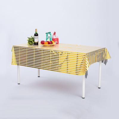 Waterproof CPP Gold Plastic Tablecloth Rectangular Plastic Table Covers