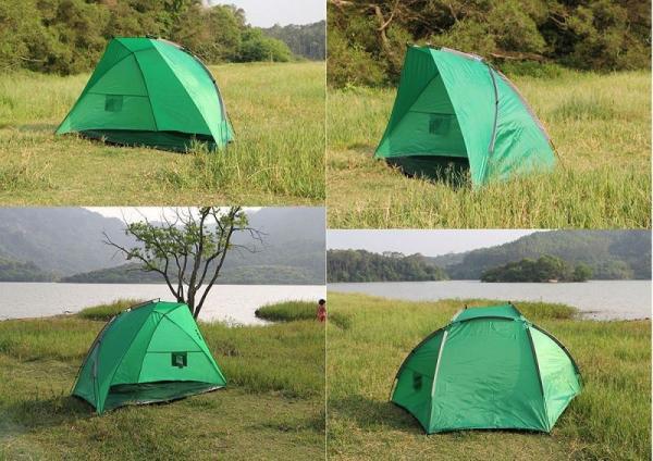 Beach Tent Sun Shelter - Portable Sun Shade Instant Tent for Beach Carrying Bag, Stakes, 6 Sand Pockets, Anti UV