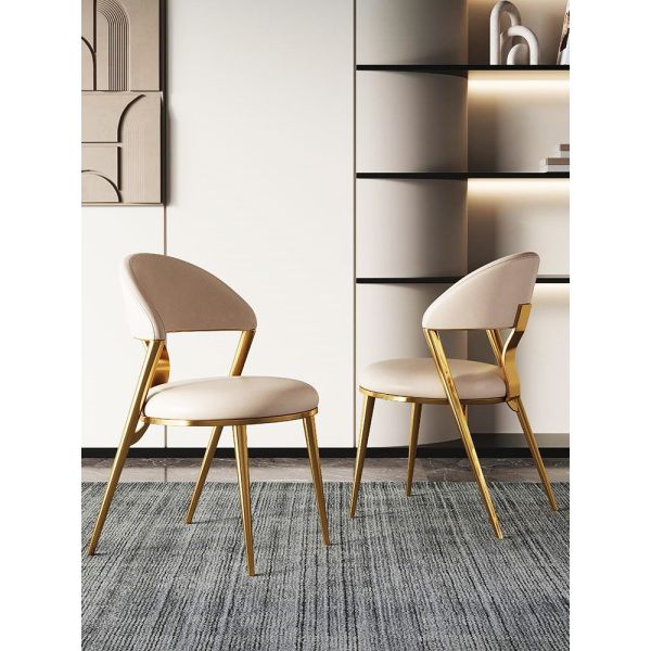 Modern Stainless Steel Luxury Dining Chairs With Fleece OEM ODM