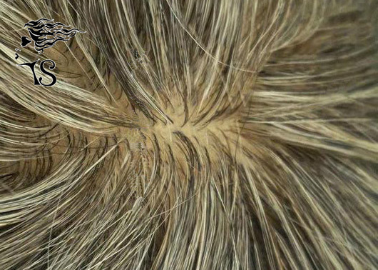 Indian Remy Hair Silk Base Mens Gray Toupee , Thin Skin Human Hair Replacement System