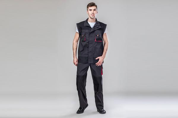 TC 80 / 20  Canvas Dark Gray Heavy Duty Work Suit Bib Pants Jacket With Removable Sleeves