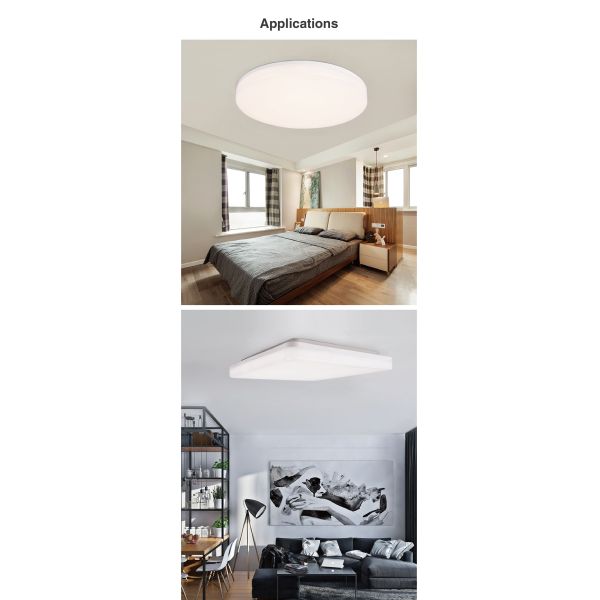 240V Living Room Square Ceiling Lights 50mm 280mm 18W IP54 Waterproof