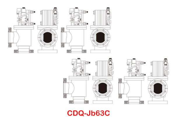 Pneumatic  Vacuum Angle Valve Flange ISO-K/ CF Leak Rate ≤1.3×10-10 Pa.M3/S