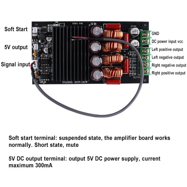 300W Dual Channel 2.0 Digital Amplifier Board for HIFI Receivers and Amplifiers Module