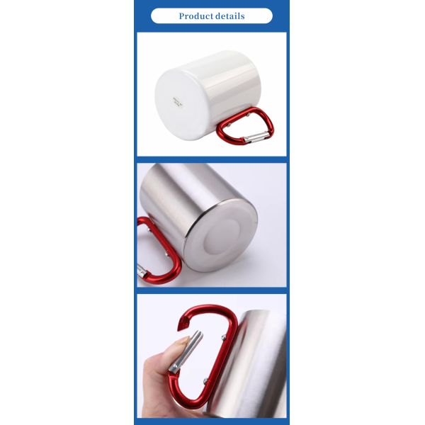 Direct Factory Sale Stainless Steel Sublimation Mug with Gradient Design Red Handle for Promotional & Business Gifts