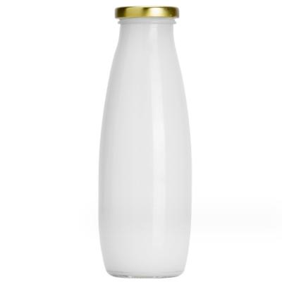 Impressão de tela redonda Leite Bebidas Garrafas de vidro vazias 200 ml 250 ml 500 ml 1000 ml Com tampa