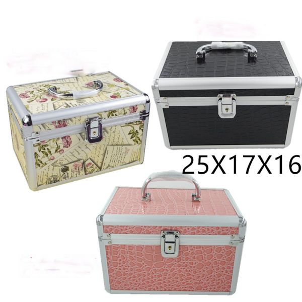 Aluminum Professional Makeup Box Easy To Move With Black Velvet / EVA Lining
