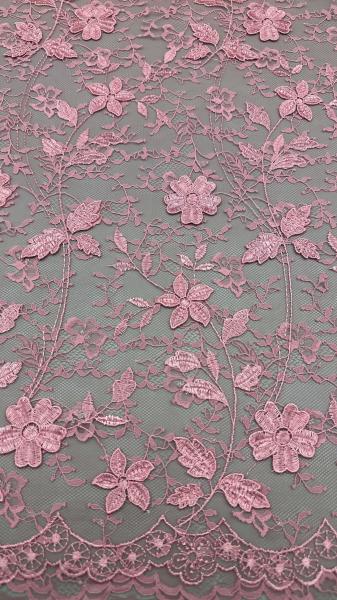 Leafy Flower Sequin Embroidery Lace Fabric For Wedding Garment