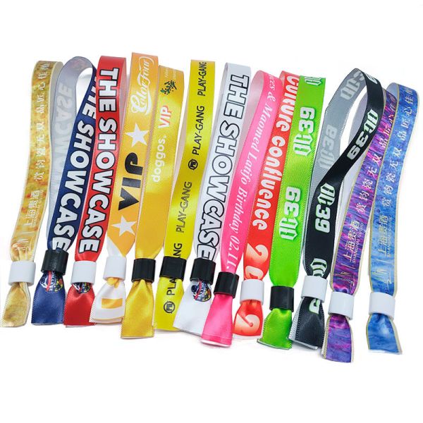 Printed Fabric Wrist Bands Tear Resistant for Music Festivals and Hotel Entrance