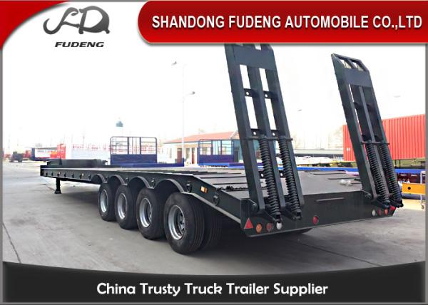 Four Axles Steel Material Lowboy Tractor Trailer Payload 100 / 120 Tons