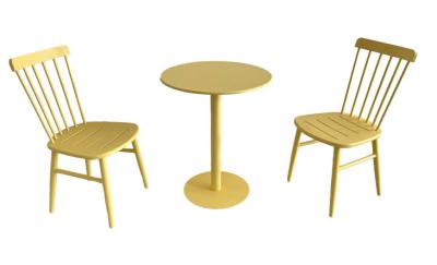 Dia 60cm Full Steel Garden Dining Set Disc Table And 2 Chairs