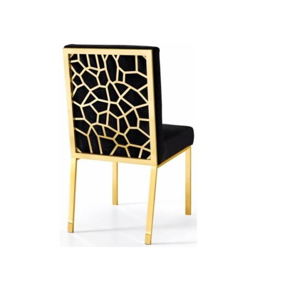Leisure Golden Stainless Steel Velvet covered Dining Chair upholstered