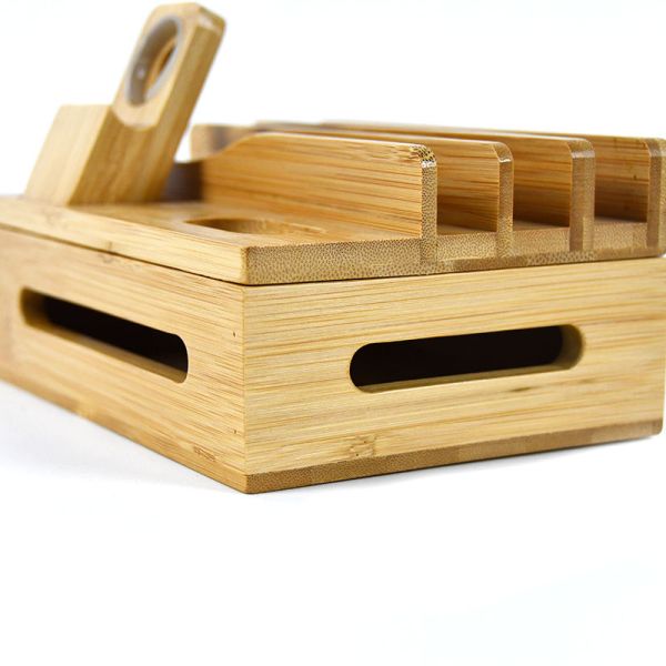 Бамбуковая деревянная стойка зарядной станции подгоняла