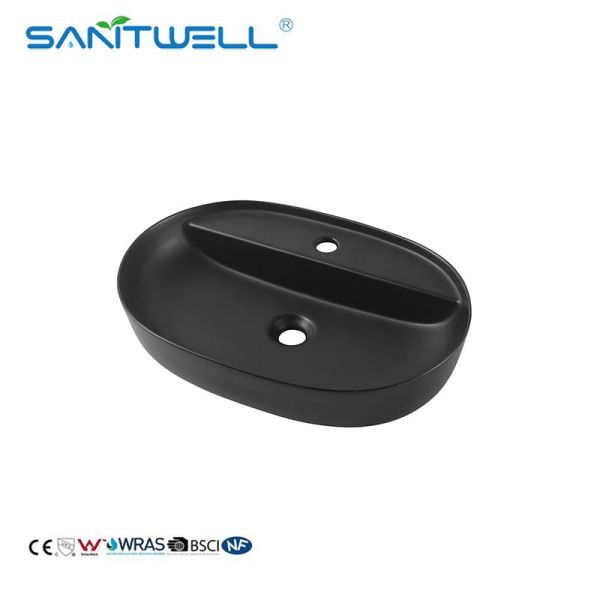 Made In China AB8475 Bathroom Sanitary Ware Sinks Matt Black Bowl Above Counter Basins