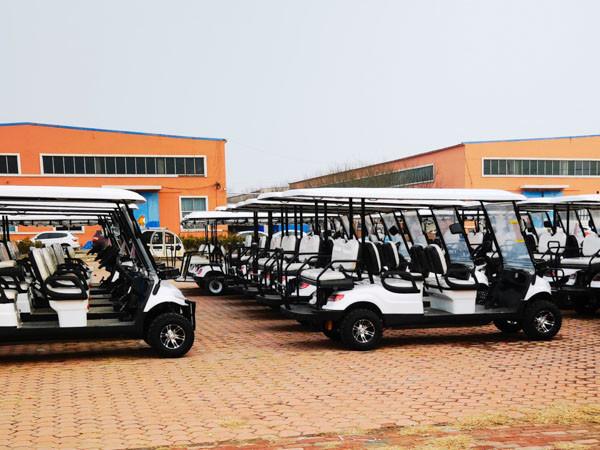 4kw Motor 60v 4+2 Seater black Electric Golf Cart With Off-Road Tires 1 year warranty