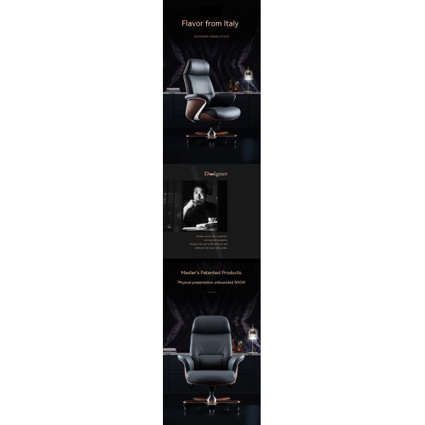 Adjustable Lifting Function Lift Chair Italian Light Luxury Leather Boss Office Chair