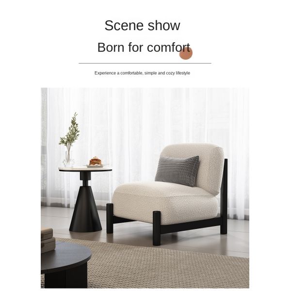 Wholesale Comfortable Modern Eco-Friendly Lamb Fleece Fabric Single Leisure Sofa Chair Set High-resilience Sponge for Bedroom