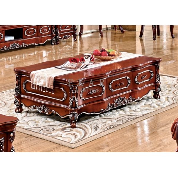 European Antique Style wooden Coffee Table With Drawer