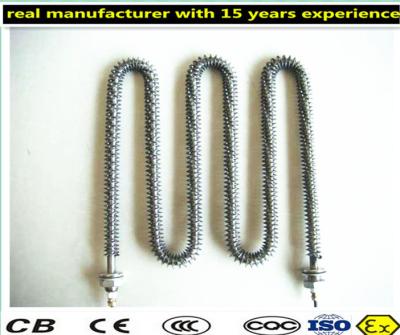 Immersion Type Finned Air Heater , Alloy PTC Tubular Electric Heating Element