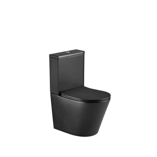 Black Color Ceramic Close Coupled Two Piece Toilet Manufacture Rimless Washing Down Flushing Toilet