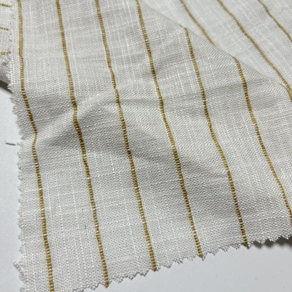 Wholesale Ready Stock Soft Quality Yarn Dyed Slubbed French Organic Viscose Linen Rayon Blend Fabric for Clothing