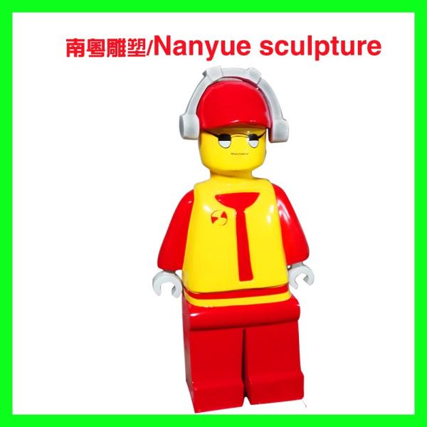 cartoon statue lego character statue   life size colorful  as decoration model in children amusement garden